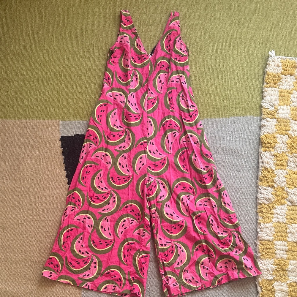 Mixed by Nasrin Linen Watermelon Jumpsuit